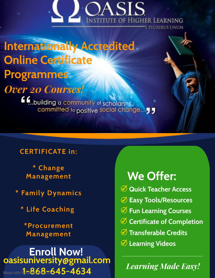 Internationally Accredited Certificate Programmes